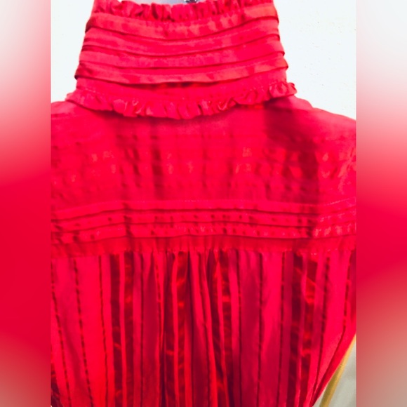 BEBE RED Short Sleeve Button Up Top in Size Medium! - Picture 9 of 16